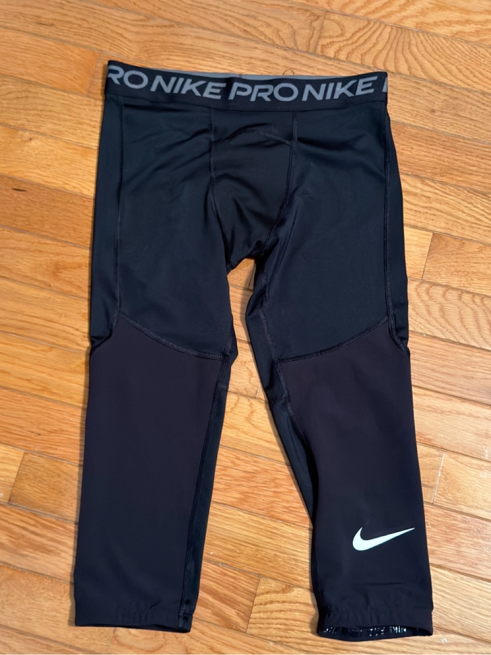 Nike Pro Dri Fit Boys Black Athletic Compression Bottoms Training Tight-
